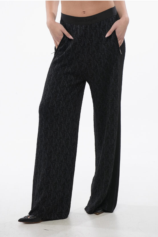 Palm Angels Monogram-jacquard Side Stripe Detailed Trousers
