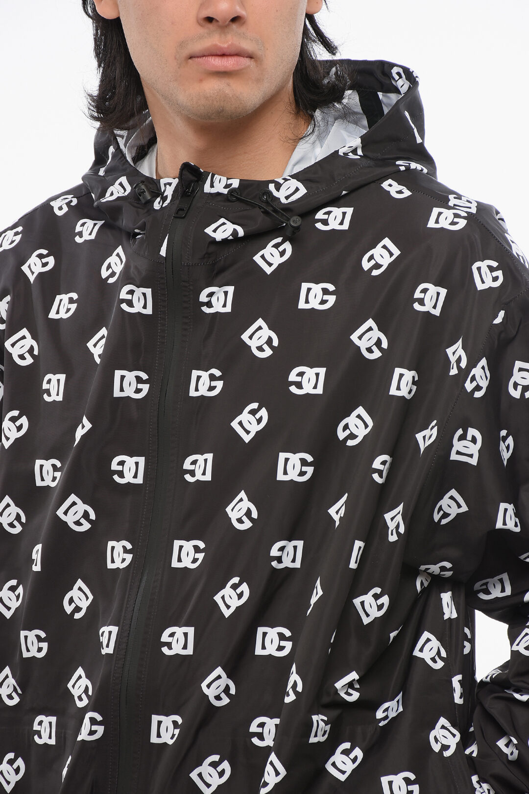 Windbreaker with printed logo