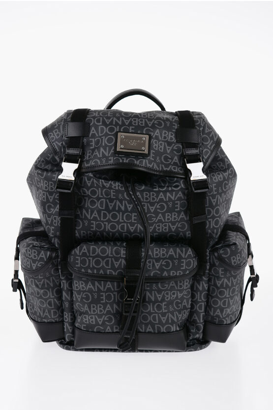 Shop Dolce & Gabbana Monogrammed Backpack With Outer Pockets