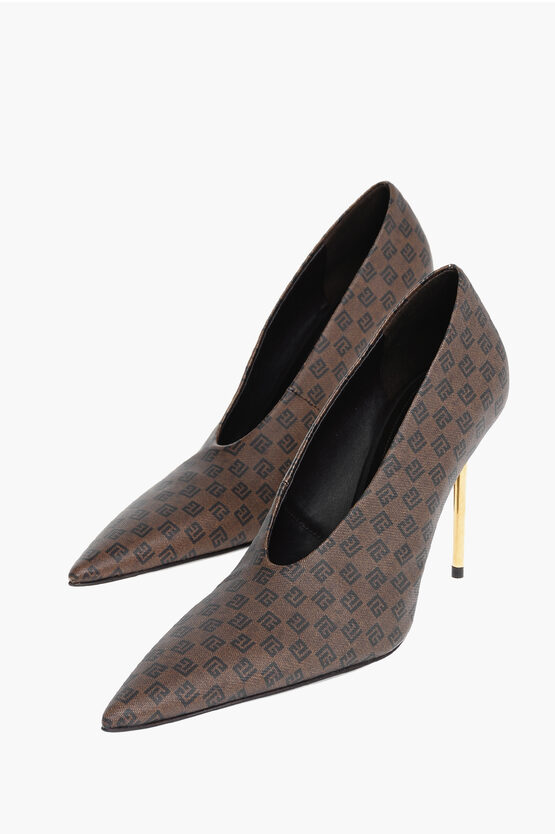 BALMAIN MONOGRAMMED PUMPS WITH STILETTO HEEL