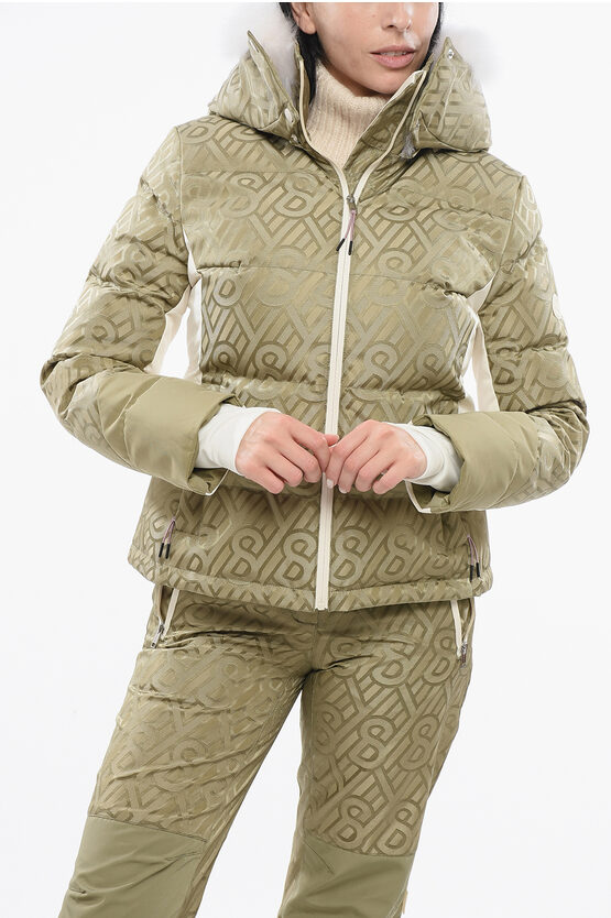Yves Salomon Monogrammed Ski Jacket With Fur