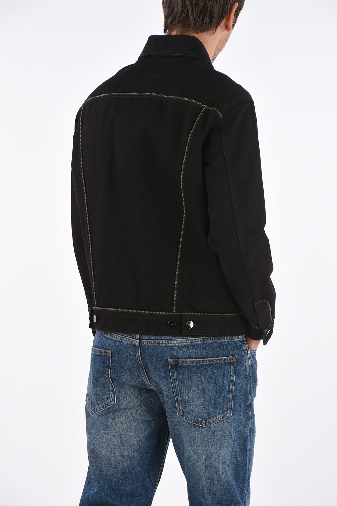 Fendi Multi piping details denim jacket men Glamood Outlet