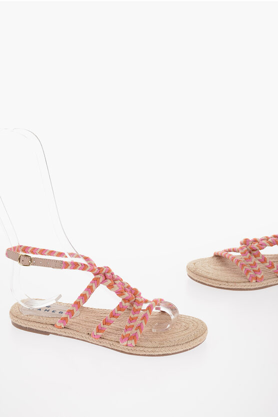 Shop Manebi Multicolor Braided Fabric Yucata'n Ankle Strap Sandals