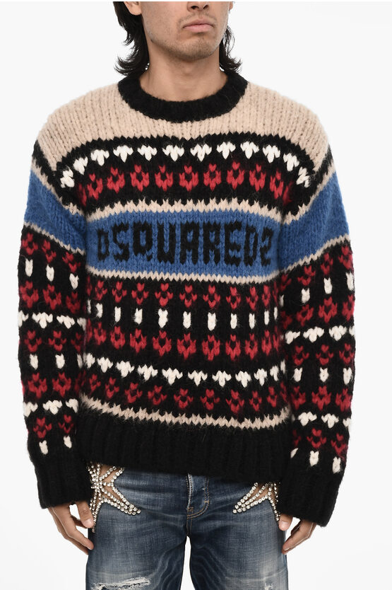 Dsquared2 Multicolor Cable Knit Sweater
