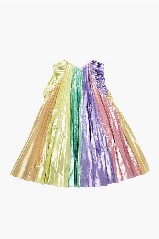Stella Mccartney Kids' Multicolor Pleatd Sleeveless Flared Dress