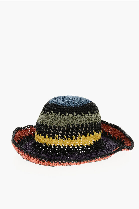 Ruslan Baginskiy Multicolor Straw Floppy Hat