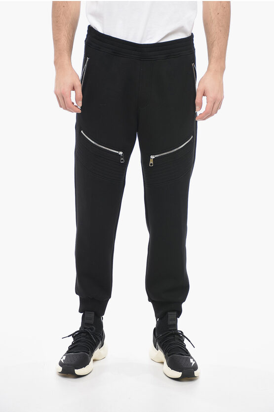 Neil Barrett Multipocketed Biker Sweatpants With Cuffs In Black