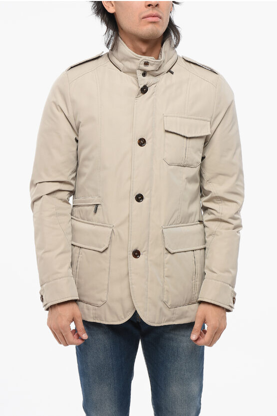 Moorer Multipocketed Brueguel Down Jacket With Extractable Hood In Metallic