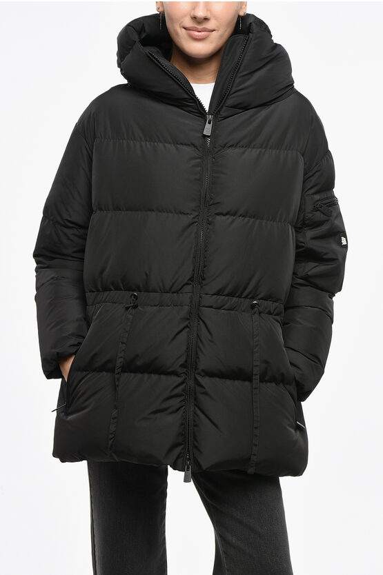 Bacon Multipocketed Cloud Down Jacket With Drawstringed Waist Grösse S In Black