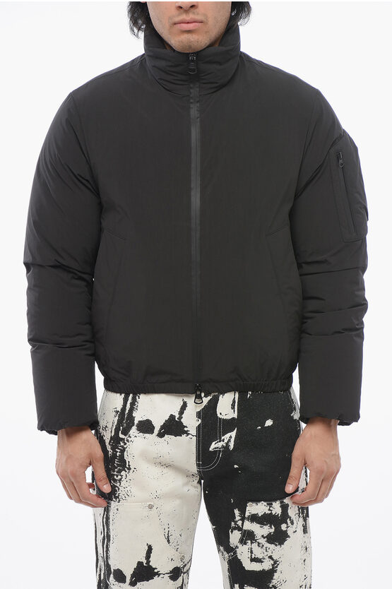 Burberry Multipocketed Down Jacket With Back Embroidered Logo