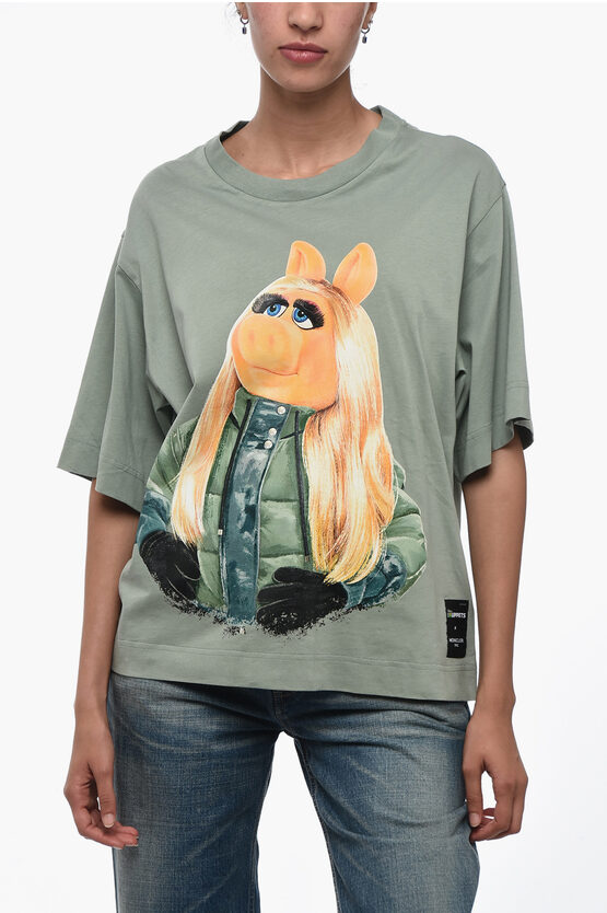 Shop Moncler Muppets X  Crew Neck Cotton T-shirt With Print