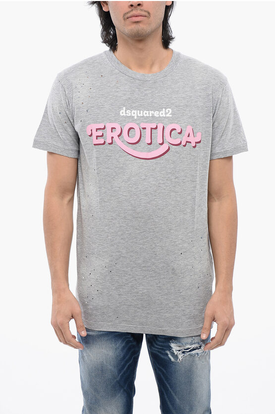 Dsquared2 Muscle Fit T-shirt With Distressed Effect