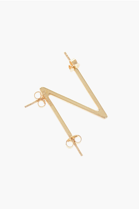 D'heygere N-shaped Golden-effect Silver Single Earrings