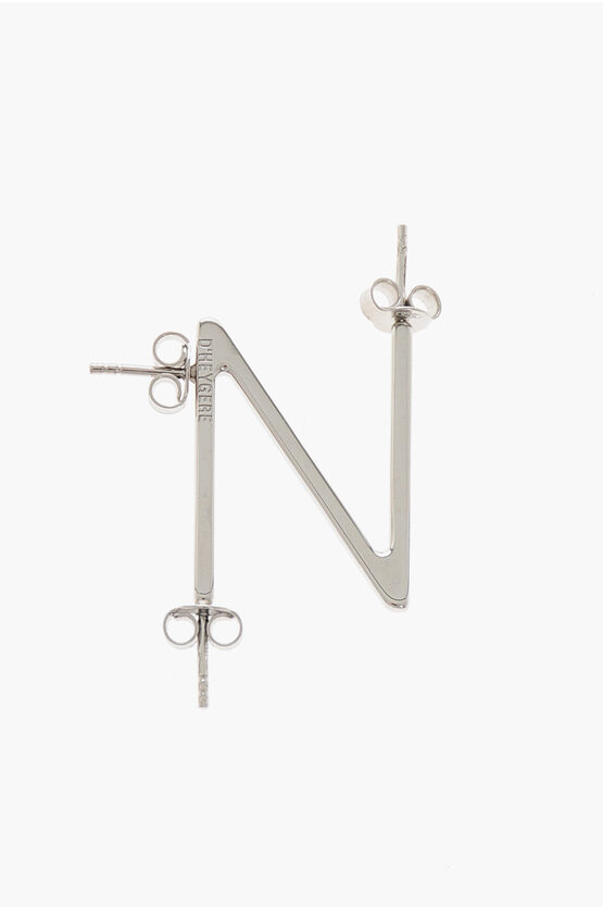 D'heygere N-shaped Silver Single Earrings