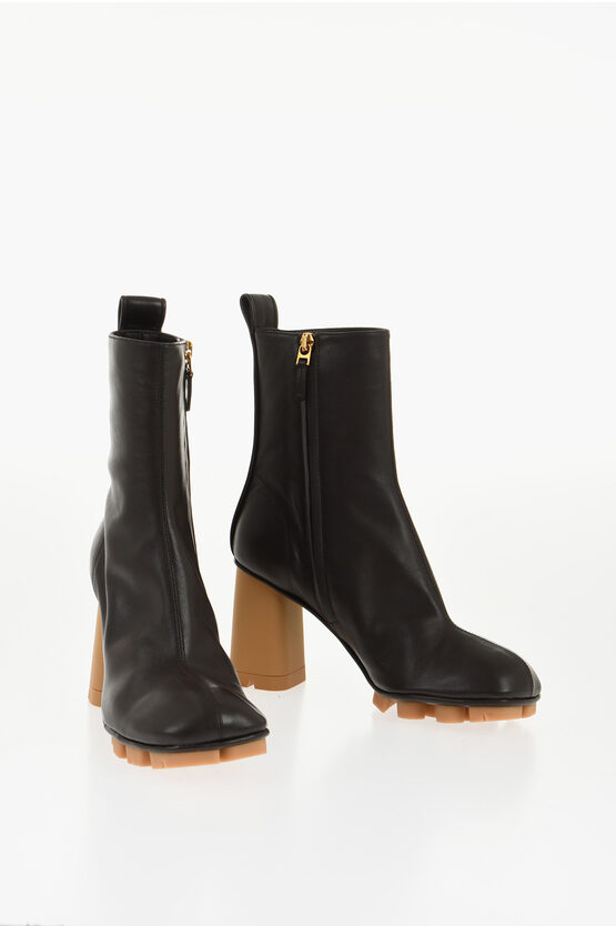 Bottega Veneta Nappa Shore Booties With Inner Zip 9cm In Black