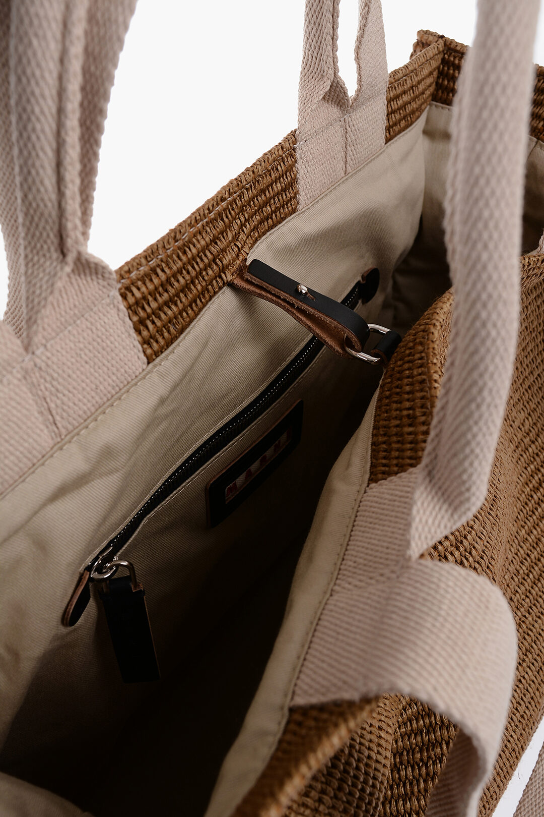 トートバッグ Marni Large Raffia Effect Fabric Tote Bag Marni Women's' Raffia-Effect Small Tote Bag in Pink | LN-CC®
