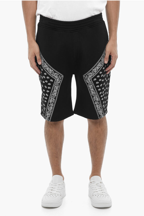 Neil Barrett Neoprene Modernist Bermuda Shorts With Bandana Motif Details