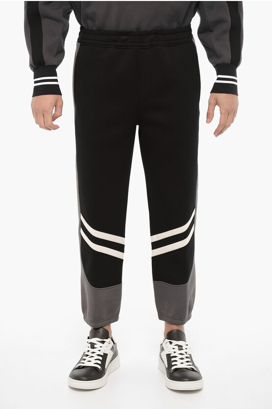 Shop Neil Barrett Neoprene Skinny Fit Joggers With Contrasting Details