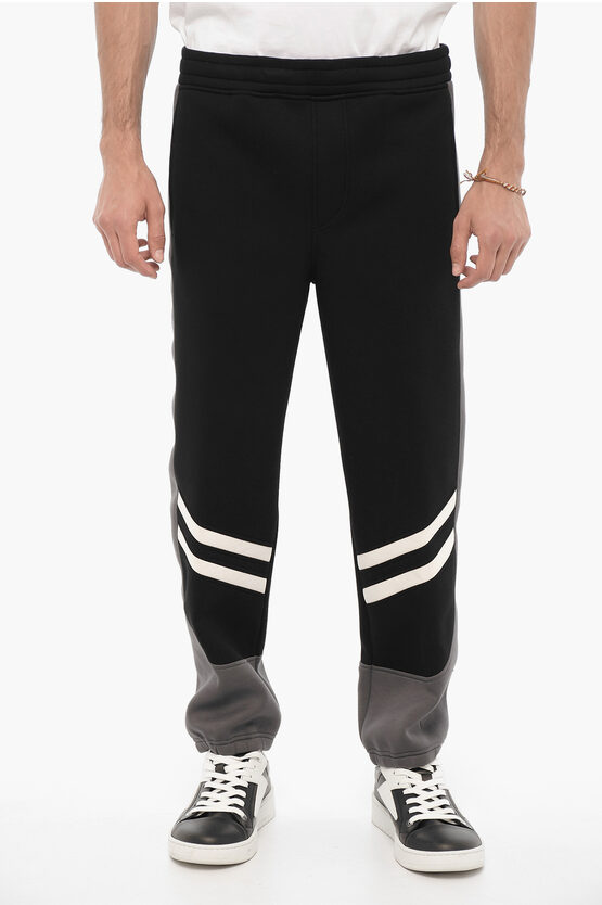 Shop Neil Barrett Neoprene Skinny Fit Joggers With Contrasting Details