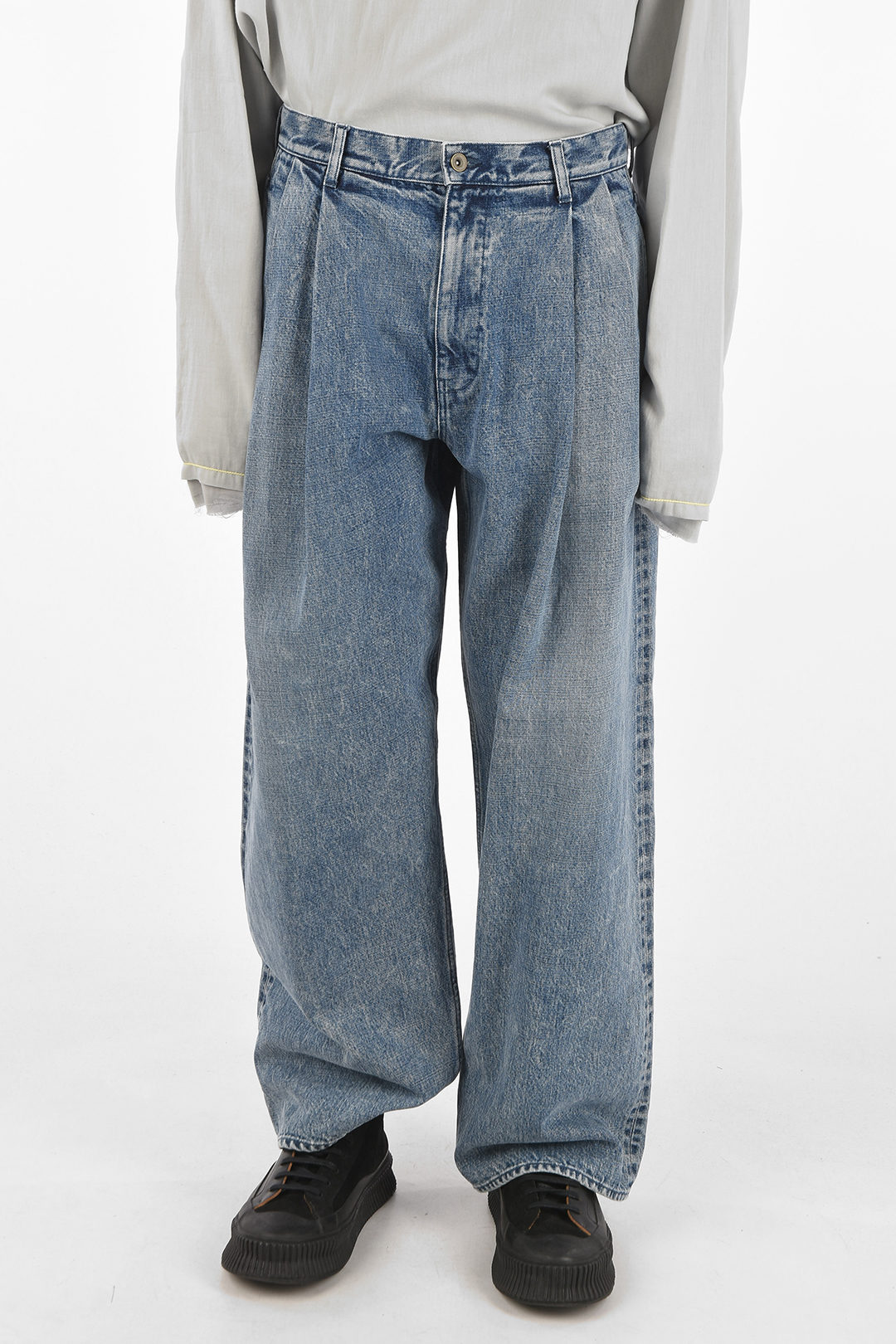 Federico Curradi NICK FOUQUET 28cm double pleat wide jeans men ...