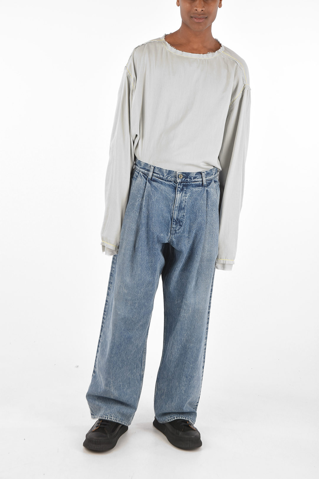 NICK FOUQUET 28cm double pleat wide jeans