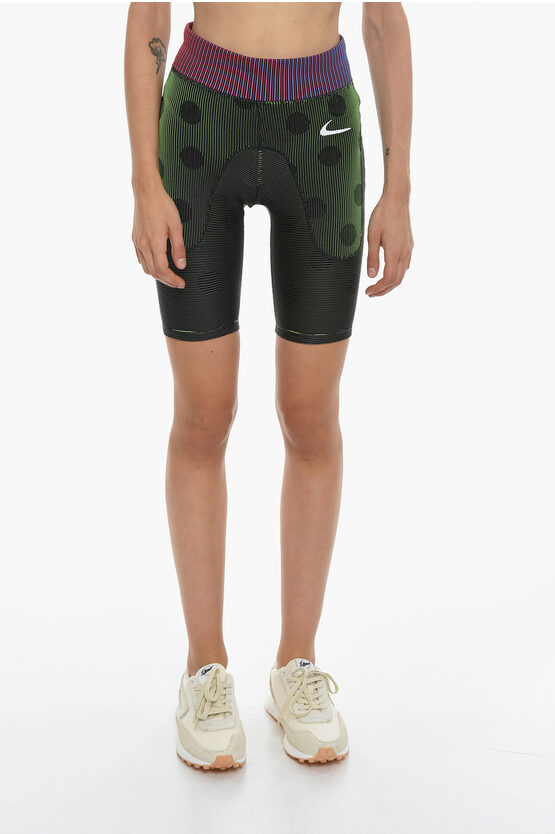 Off-white Nike Striped Active Biker Shorts In Green