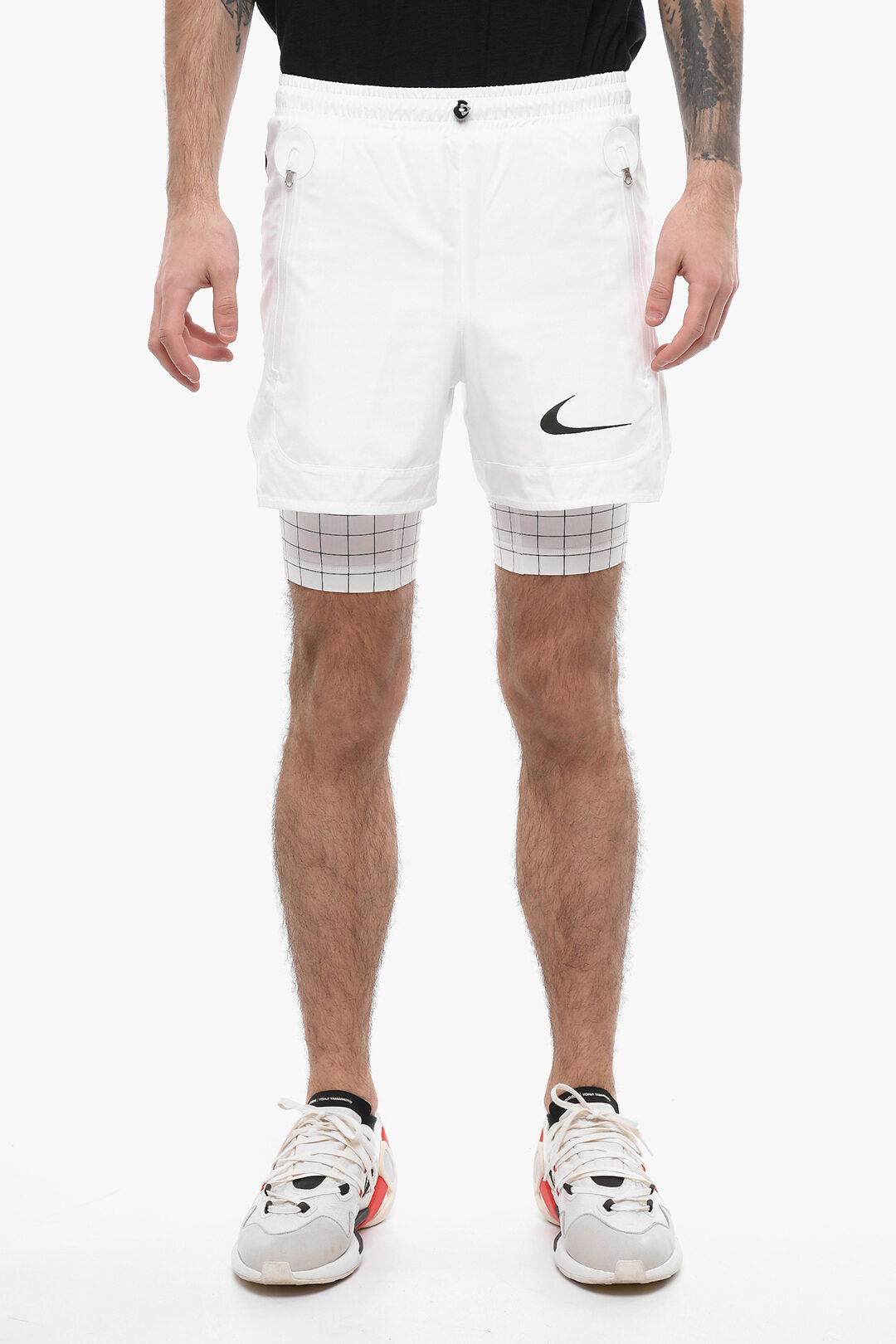 NIKE X OFF-WHITE Double-layered Shorts with Elastic Waistband