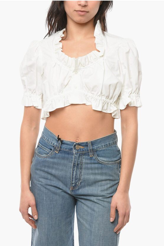 Comme Des Garçons NOIR KEI NINOMIYA Ruffle-edged Crop Shirt