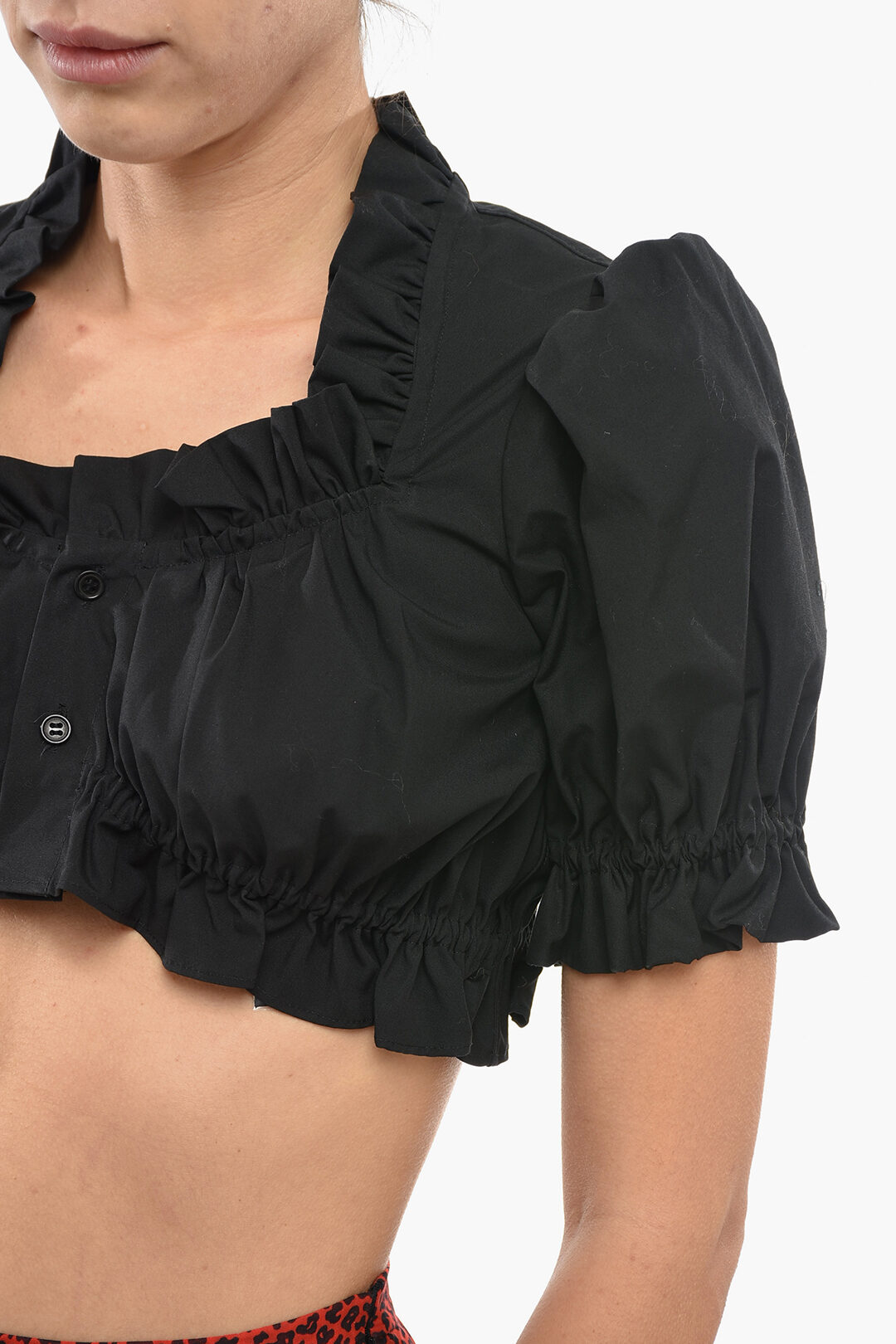 Comme Des Garçons NOIR KEI NINOMIYA Ruffle-edged Crop Shirt