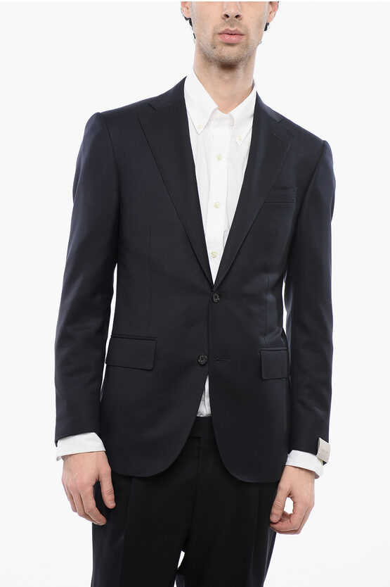 Corneliani Notch Lapel Leader Virgin Wool Blazer