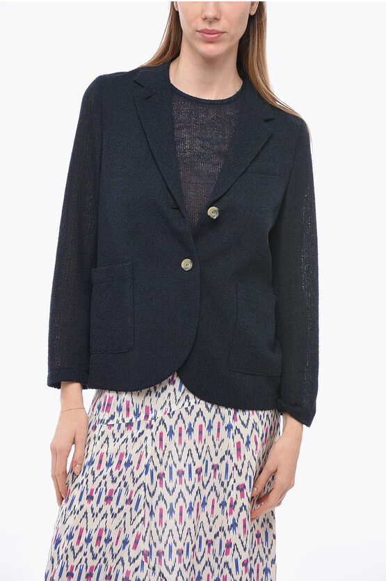 Harris Wharf Notch Lapel Solid Color Single-breasted Blazer In Black