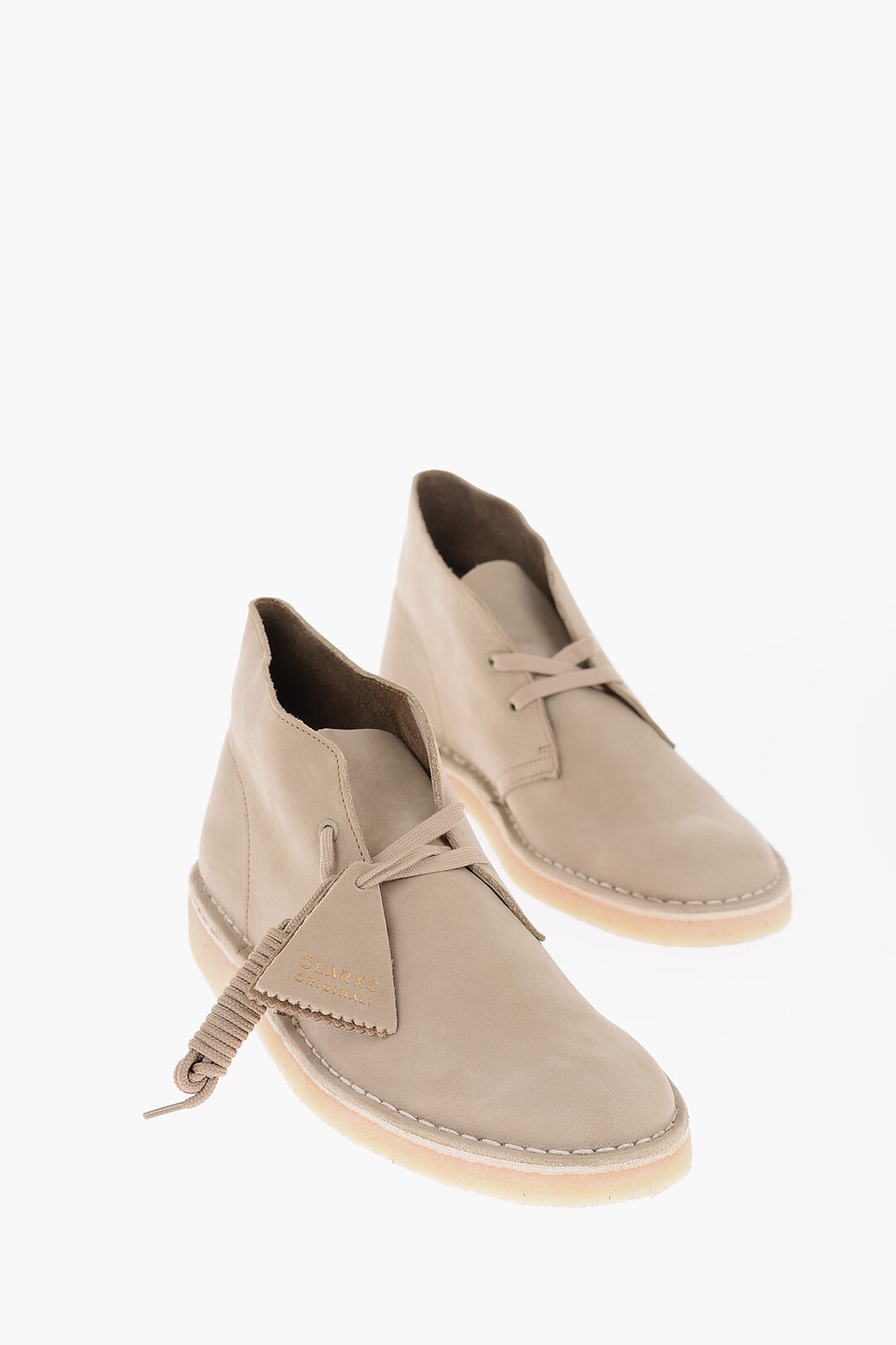 Clarks Leather Desert Boots with Crepe Sole - Glamood Outlet