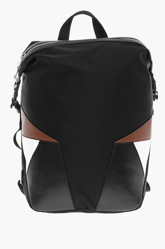 Neil Barrett Nylon And Leather Modernist Backpack With Contrast Applicati