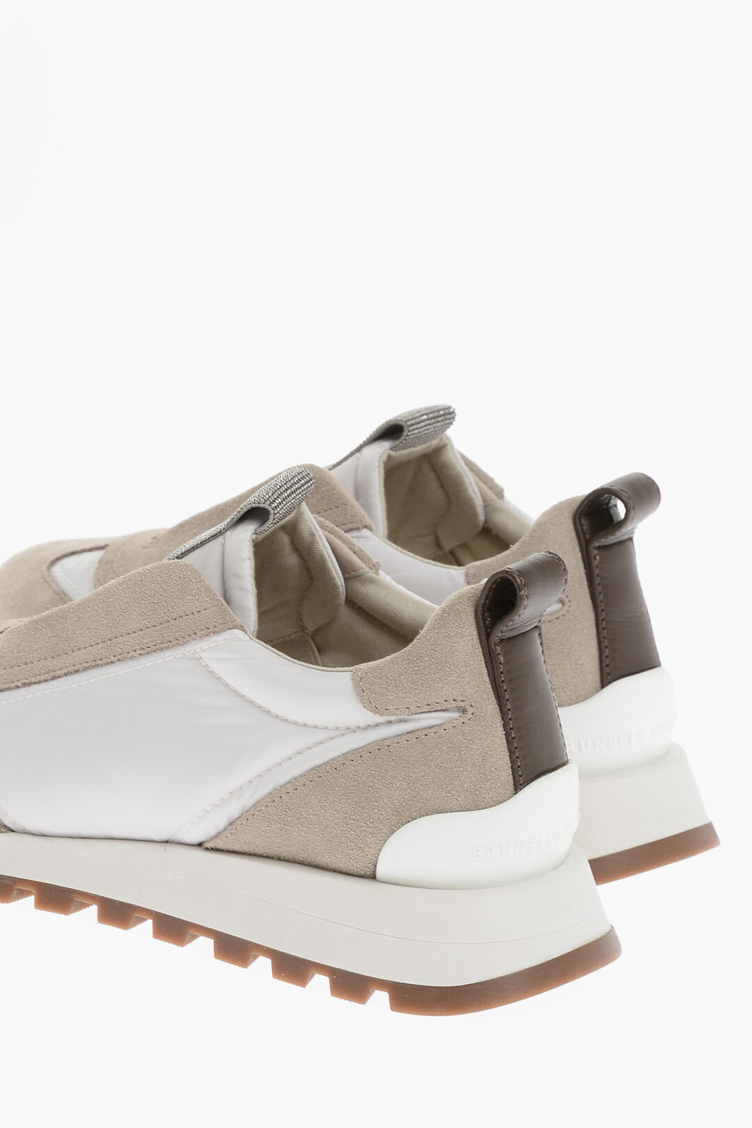 Brunello Cucinelli Nylon and Suede Slip On Sneakers with