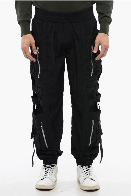 Shop Balmain Nylon Banded Cargo Pants With Cuffs