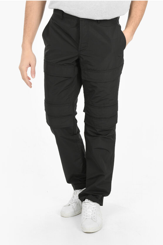 Burberry Nylon-blend Cargo Pants With Adjustable Waist In Black
