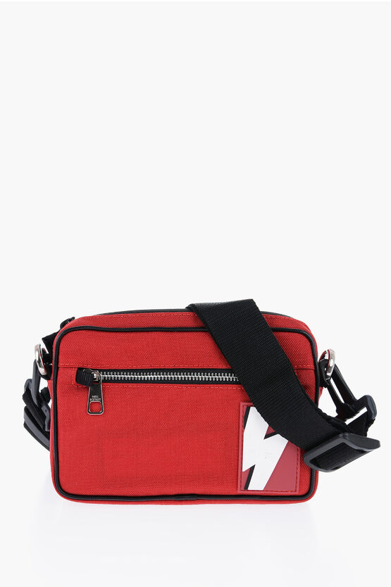 NEIL BARRETT NYLON BUM BAG WITH EMBOSSED LOGO PATCH 