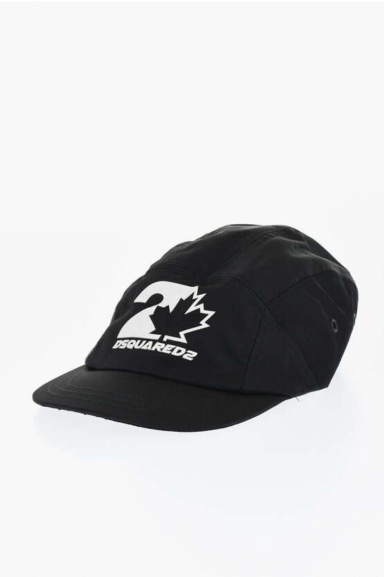 Dsquared2 Nylon Cap With Embossed Logo In Black