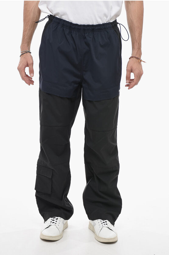 Shop Burberry Nylon Cargo Sweatpants With Ankle Zips