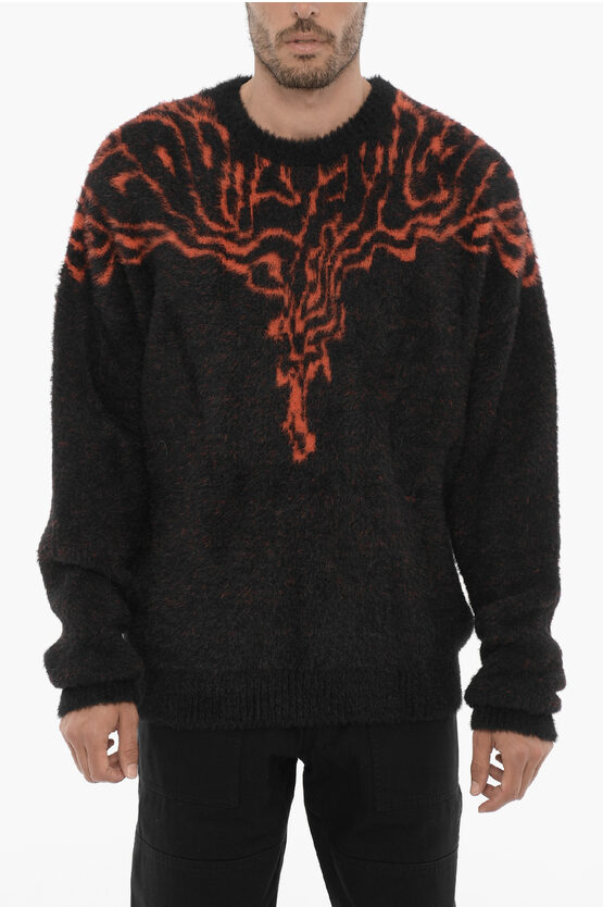 Marcelo Burlon County Of Milan Nylon Crew-neck Swater With Contrast Embroidery
