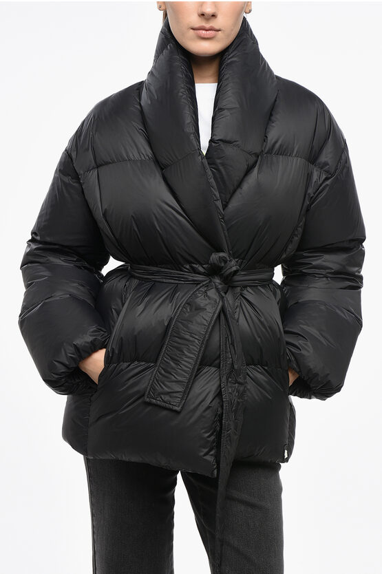 Bacon Nylon Dada Down Jacket With Wrap Design Grösse Xs In Black
