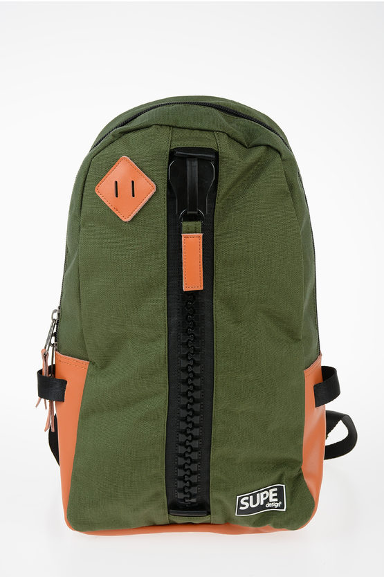 Supe Design Nylon Daybag Infinity Backpack With Leather Trims