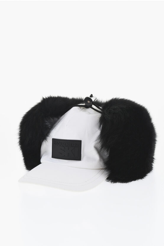 Dsquared2 Nylon Deerstalker Hat With Fur Inner In Multi