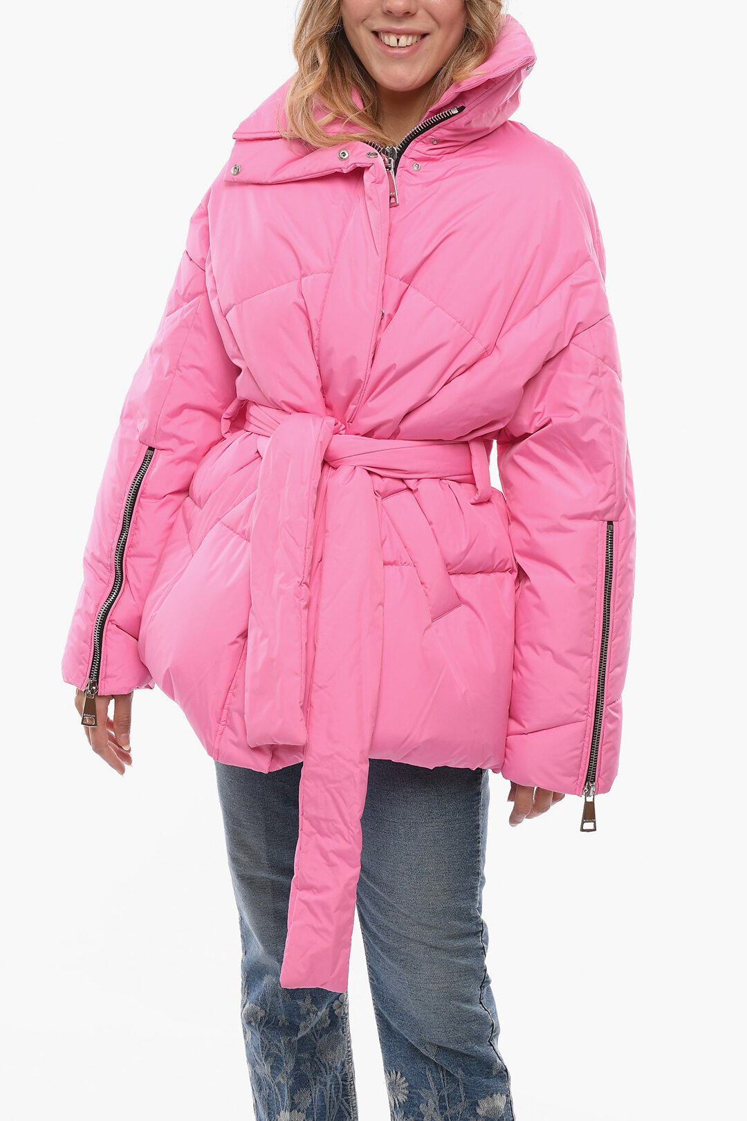 Khrisjoy Nylon Down Jacket with Belt and Wrist Zips women Glamood Outlet