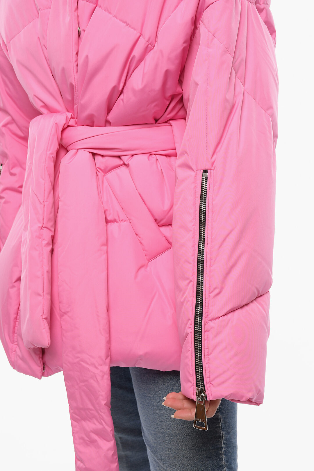 Khrisjoy Nylon Down Jacket with Belt and Wrist Zips women Glamood Outlet