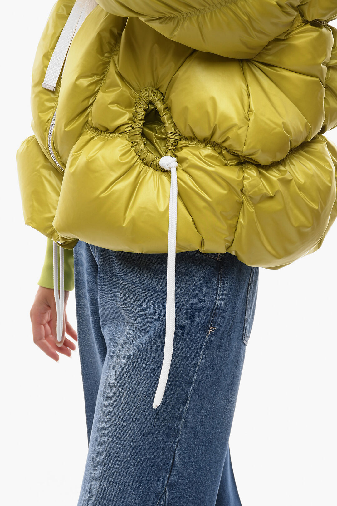 0550~Hooded Color Block Nylon Down Jacket