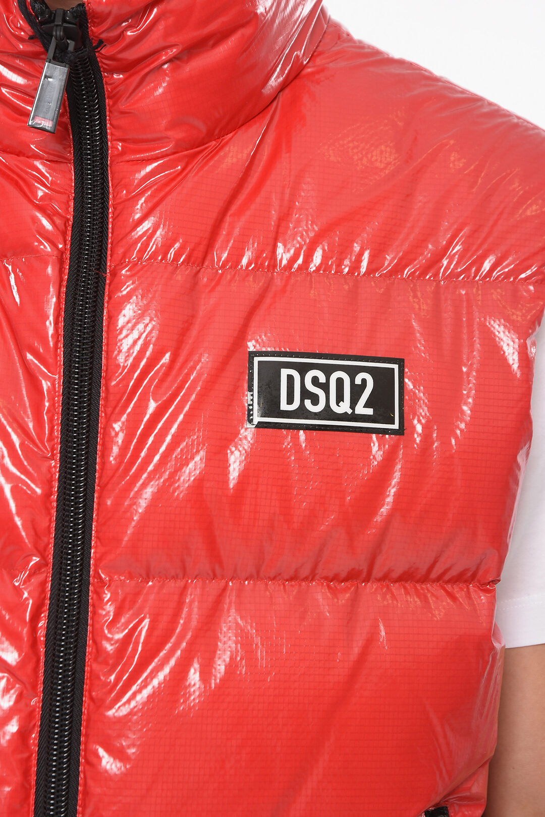 Nylon Down Vest Jacket with Logo