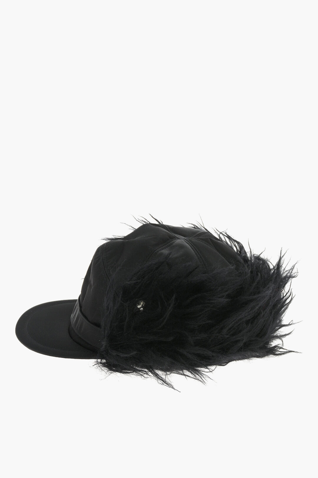 Prada Nylon Earmuffed Hat with Faux Fur Trimming men