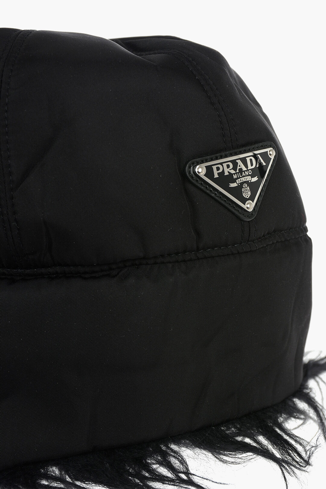 ハット Prada Nylon and fur hat Prada Nylon Earmuffed Hat with Faux Fur Trimming men