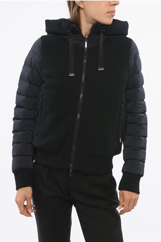 Moorer Nylon Flavia Down Jacket With Knitted Inserts
